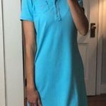 Lilly Pulitzer Turquoise Blue Collared Short Sleeve Cotton Polo Shirt Dress M Photo 1