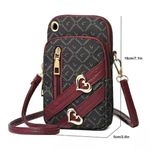 I Love Sewing Mini Vintage Patten Shoulder Bag, Multifunctional Cell Phone Bag With Love Decor Photo 0
