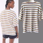 Urban Outfitters NWT Toni Oversized Stripe High/Low Short Sleeve Henley, Medium Photo 11