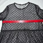 Black mesh tulle ballet core polka dot sheer slip midi Lola Dress Lace Large Photo 3