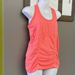 Athleta  Heather Bright Orange Razorback Tank Top Vertical Rouging Stripes-Med Photo 1