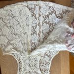 Abercrombie & Fitch . EUC. No damages. Light gray. Sleeveless. High neck. Crochet detail. Sheer floral lace bodice. Open back. Photo 3