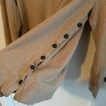 Lands' End  Canvas Knit Long Sleeve Sweatshirt Tunic  Brown Tan, Side Buttons Photo 4