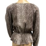 Skies Are Blue  Snakeskin Print Wrap Style Long Sleeve Lightweight Blouse Medium Photo 2