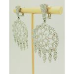 Judith Ripka  925 Sterling Silver CZ Diamonique Dangle Drop Earrings Signed Photo 6