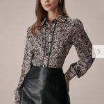 RIHOAS The Khaki Collared Cashew Flower Print Shirt 3 Brown Size XS Photo 1