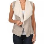 Lola & Sophie Cardigan Sweater Small Gray Open Front Suede RN#22535 Photo 1