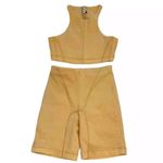 ZARA Set of Stretch Denim Racer BackCrop Top and Bike Shorts(Size Small ) NWT Photo 3