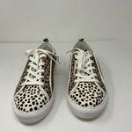 Ann Taylor NEW Natalia Spotted Haircalf Casual Lace Up Sneakers Brown Multi 6.5 Photo 2