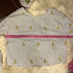 The Impeccable Pig  heathered grey/white striped crop top sz small Photo 6