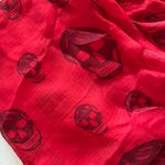 Alexander McQueen Red Skull Scarf Photo 6