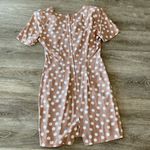 Vintage 90s polka dot dress mini neutral tan white dots XS Small Photo 10