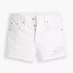 Levi's  Premium 501 Original Fit High Rise Shorts Size 28 Everything's Fine White Photo 4