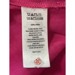 Isaac Mizrahi  size L Pink Magenta 100% Linen 3/4 Sleeve Collar Popover Top NWOT Photo 3