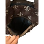 Fleur de Lis‎ Initial C Brown Tote Bag Zipper Top Travel Purse Photo 6