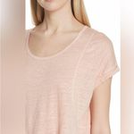 Rag and Bone Lottie Slub Knit Linen Tee – Pale Pink Peach – Raw Hem – XS Photo 8