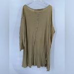 People‎ of leisure, oversized raw hem long sleeve shirt, size medium Yellow Photo 1