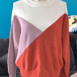 Sophie Rue  Colorblock Cable Knit Sweater, Large Photo 0