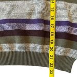 VTG Emmiol Womans Striped Crew Neck Knit Sweater Small Pistachio Green Purple Photo 6