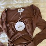 Princess Polly Neive Long Sleeve Ruched Mini Dress In Chocolate Photo 7