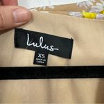 Lulus  Tan Daisy Print Mini Summer Dress Mini Womens XS Casual Button Down Spring Photo 6