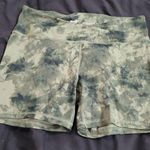 Avia  Army Green Crossover Front Floral Print Athletic Spandex Shorts Photo 0