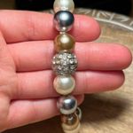 Charming Charlie Faux Pearl Beaded Rhinestone Magnetic Clasp Closure Bracelet Photo 6