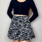 Drew Black, White, & Grey Gray Bouclé Knit Mini Skater Skirt Photo 2