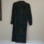 Vintage 80s modest paisley dress • paisley • multicolor • shirt dress Photo 3