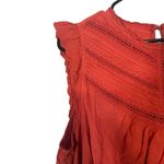 Torrid Red Short Flutter Sleeve Embroidered Lightweight Blouse Women Sz 2 SZ 2X Photo 2