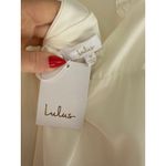 Lulus NWT Radiant Adoration White Satin Lace Backless Halter Maxi Dress Bridal M Photo 7