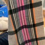 Begg & Co Scarf Plaid Lambswool Angora‎ 13"x68" Fringe Tan Pink Photo 4