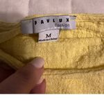 FAVLUX  Cropped Boatneck Cotton Blouse Women's Size Medium Yellow Photo 2