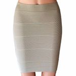 BCBG Max Azria Tan Beige Khaki ALEXA Bandage Power Mini Skirt ~ Women's Size XS Photo 3