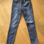 EXPRESS Stretch, High Rise, Raw Hem, Ankle Legging Jeans, Size 0R, Gray Photo 0