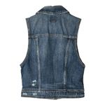 American Eagle Denim Vest Distressed Medium Wash Jean Sleeveless Size Small Photo 3