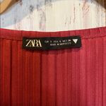 ZARA  Red Pleated Long Sleeve Mini Dress Photo 2