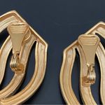 Unique Vintage 80’s Unsigned Gold-tone Sheet Runway Large Clip On Earrings 31g Photo 12