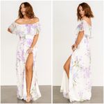 Baltic Born Off Shoulder Ivory Lavender Floral Maxi Dress Daphne Size XL NWOT Photo 2