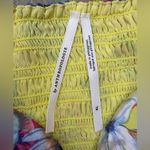 Anthropologie NWT  Floral Silky Tie-Front Strapless Yellow Maxi Dress Size XL Photo 5