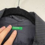 United Colors Of Benetton Benetton Black Pinstripe Slim Fit Womens Blazer Jacket 42 Preppy Dark Academia Photo 1