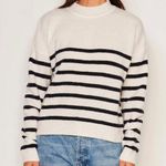 Bailey 44 Sundry Stripes Mock Neck Cozy Sweater in Oyster Fuzzy Size Small Photo 0