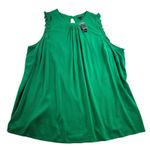 Torrid Plus 4 4X Ruffle Mock Neck Tank Rayon Slub Jelly Bean Kelly Green Top Photo 2