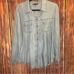 Style & Co  Denim Women’s Medium Long Sleeve 100% Lyocell Blouse Photo 6