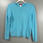 Anne Klein Ann Klein sport Blue cable kit Cashmere sweater size XL Photo 0