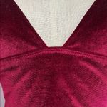 Sexy Velvet Burgundy V Neck Cropped Bra Top Size Large Red Photo 3