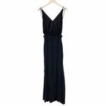 Lulus Maxi Dress Lost in Paradise Women's Size Medium Black Open Back Side Slit Photo 3