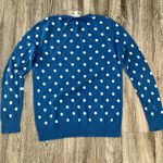 Loft Womens Blue Polka Dot Sweater - M Photo 6
