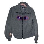 POLARFLEECE Maladen Grey Jacket Southwestern Appliqué Size Small VINTAGE USA Gray Photo 4