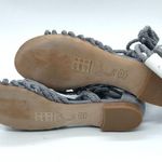 Joie  Falk Ankle Wrap Sandals Suede Braided Strappy Fringe Gray Size 37.5 US 7.5 Photo 3